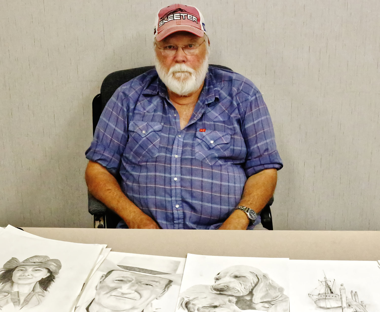 When he is not fishing, Lake Fork resident Johnny Harris produces amazingly life-like pencil sketches.